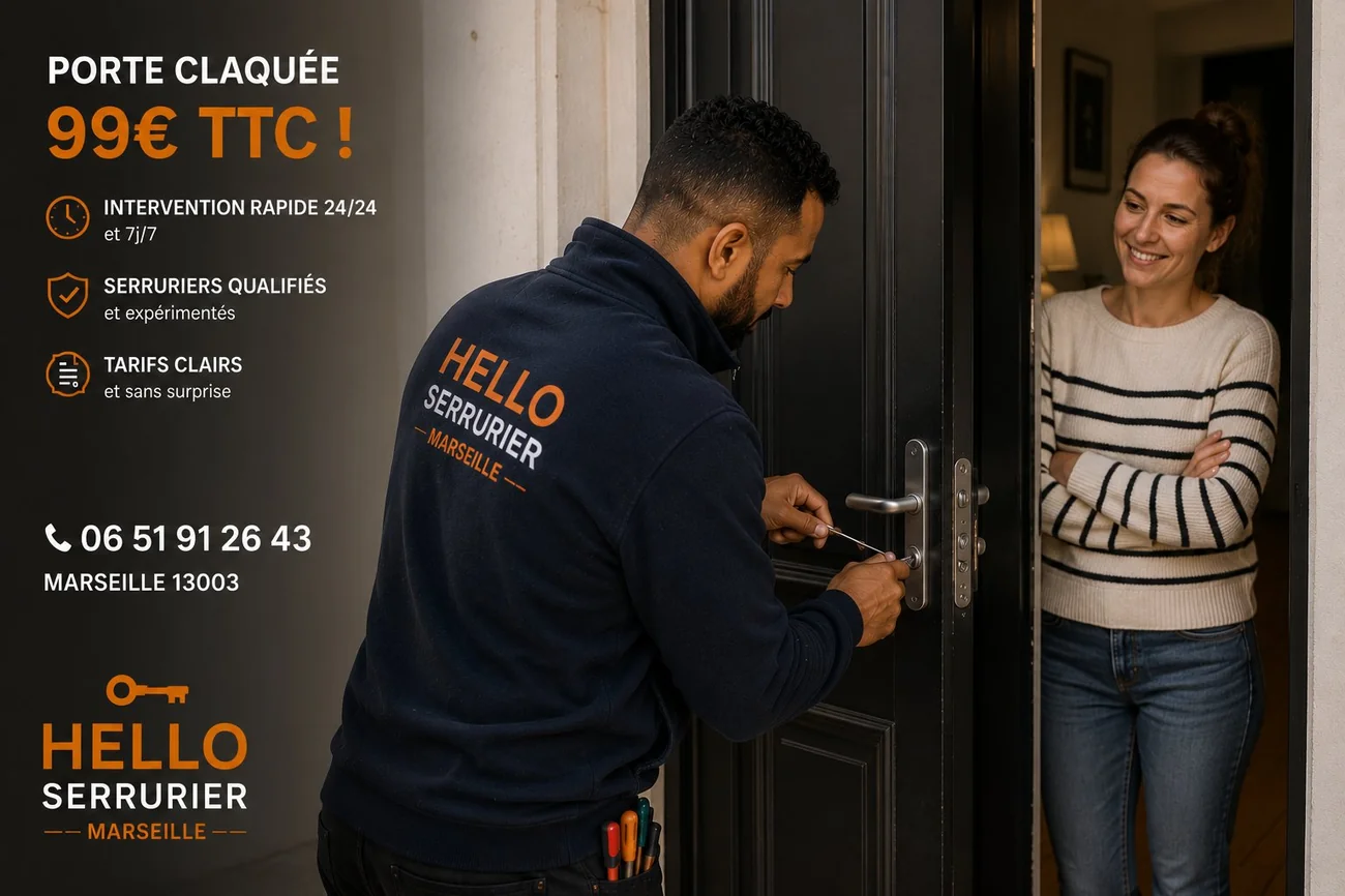 Serrurier Marseille 3e en intervention sur une porte claquée dans le 13003 — ouverture 99€