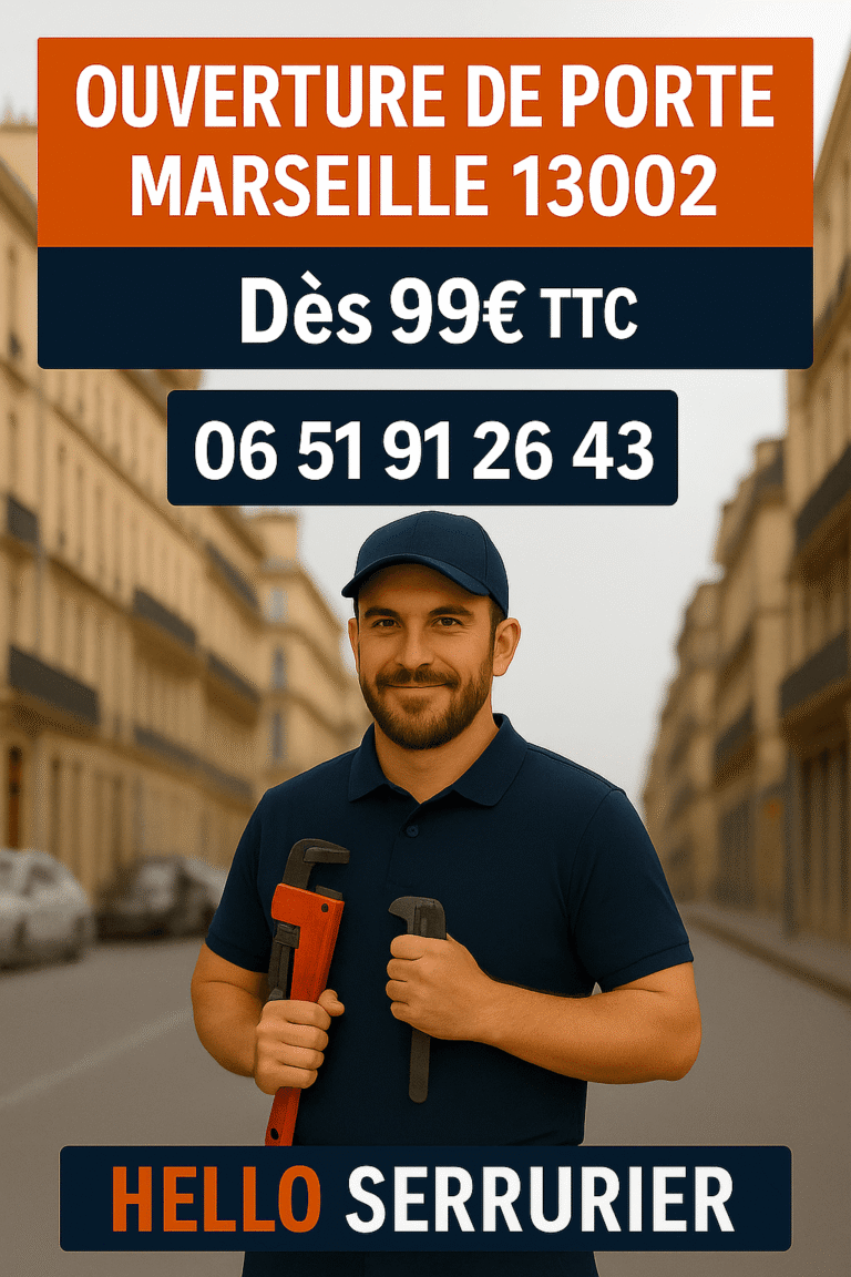 Serrurier professionnel pour ouverture de porte à Marseille 13002 dès 99€ TTC – Hello Serrurier