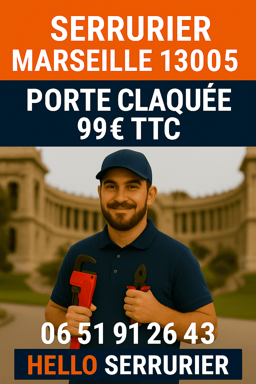 Serrurier Marseille 5 — dépannage porte claquée La Plaine Baille Le Camas 13005