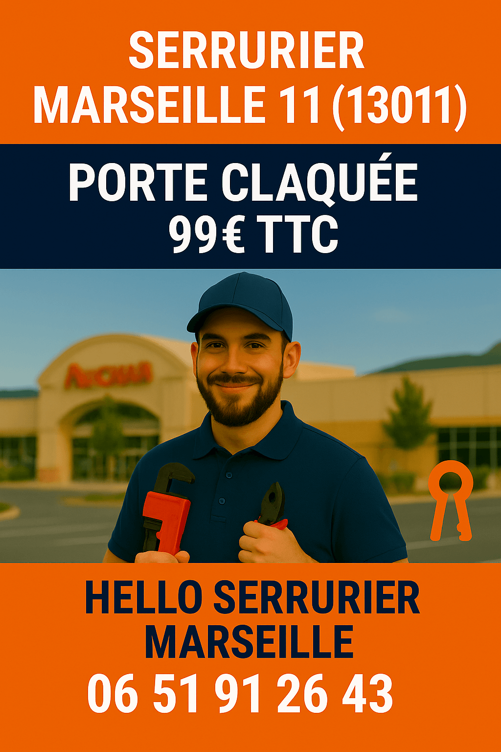 Serrurier Marseille 11 — dépannage porte claquée La Valentine La Pomme Les Camoins 13011