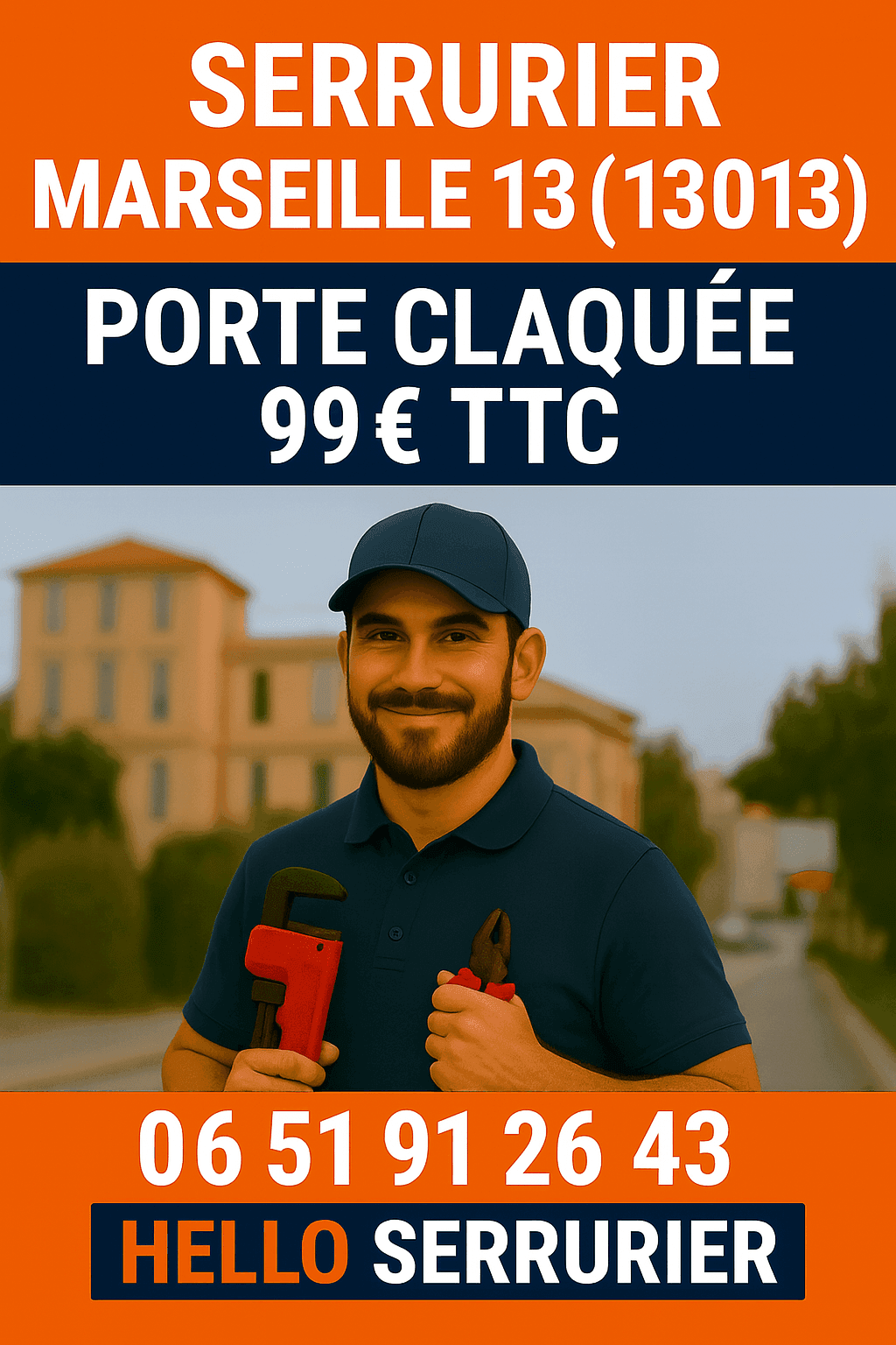 Serrurier Marseille 13 — dépannage porte claquée Château-Gombert Les Olives Malpassé 13013