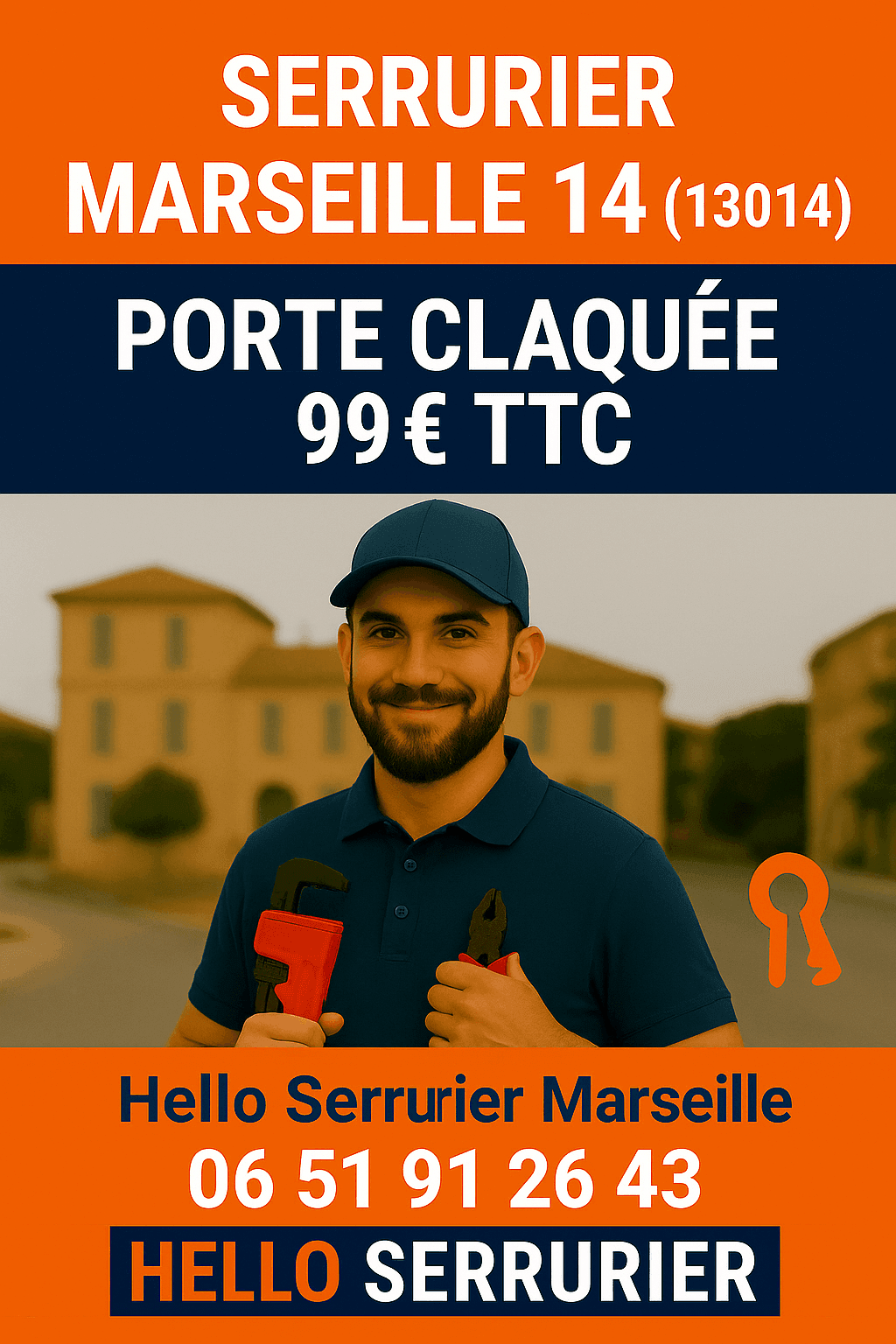Serrurier Marseille 14 — dépannage porte claquée Sainte-Marthe Le Merlan Saint-Barthélemy 13014