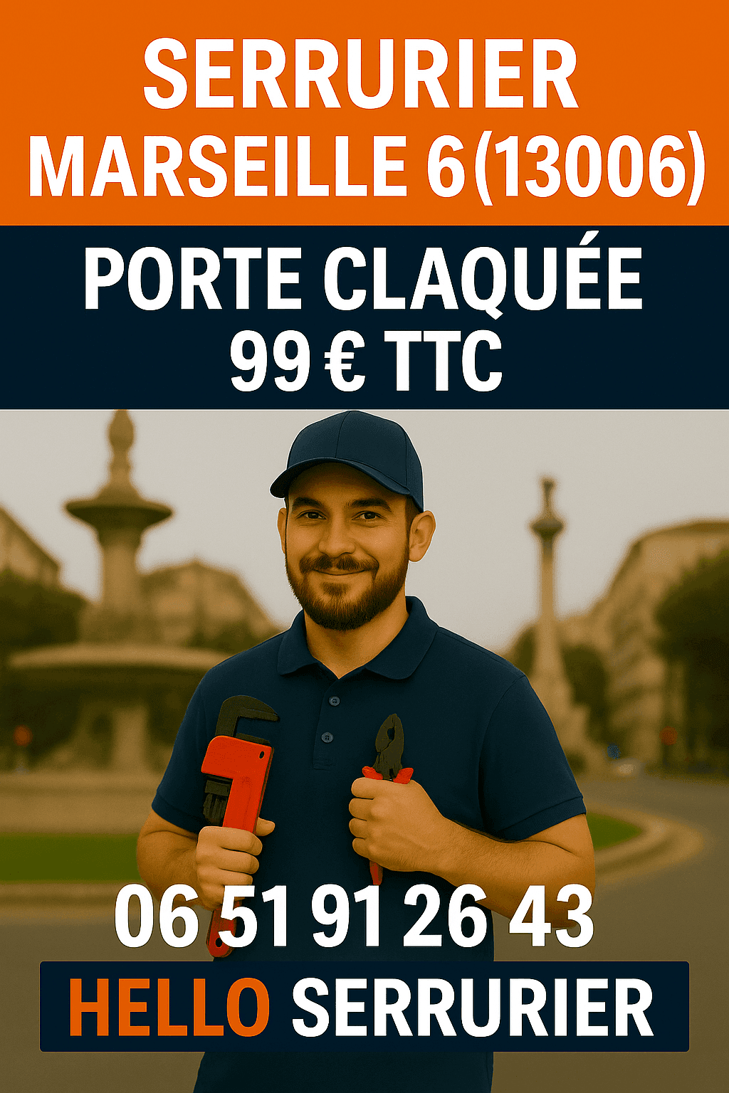 Serrurier Marseille 6 — dépannage porte claquée Castellane Préfecture Vauban 13006