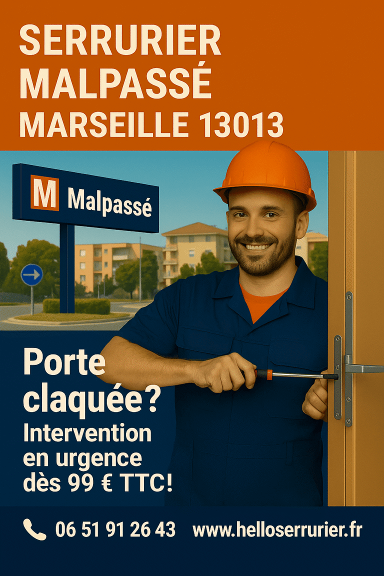 Serrurier à Malpassé 13013 – Dépannage urgent, ouverture de porte claquée et changement de cylindre