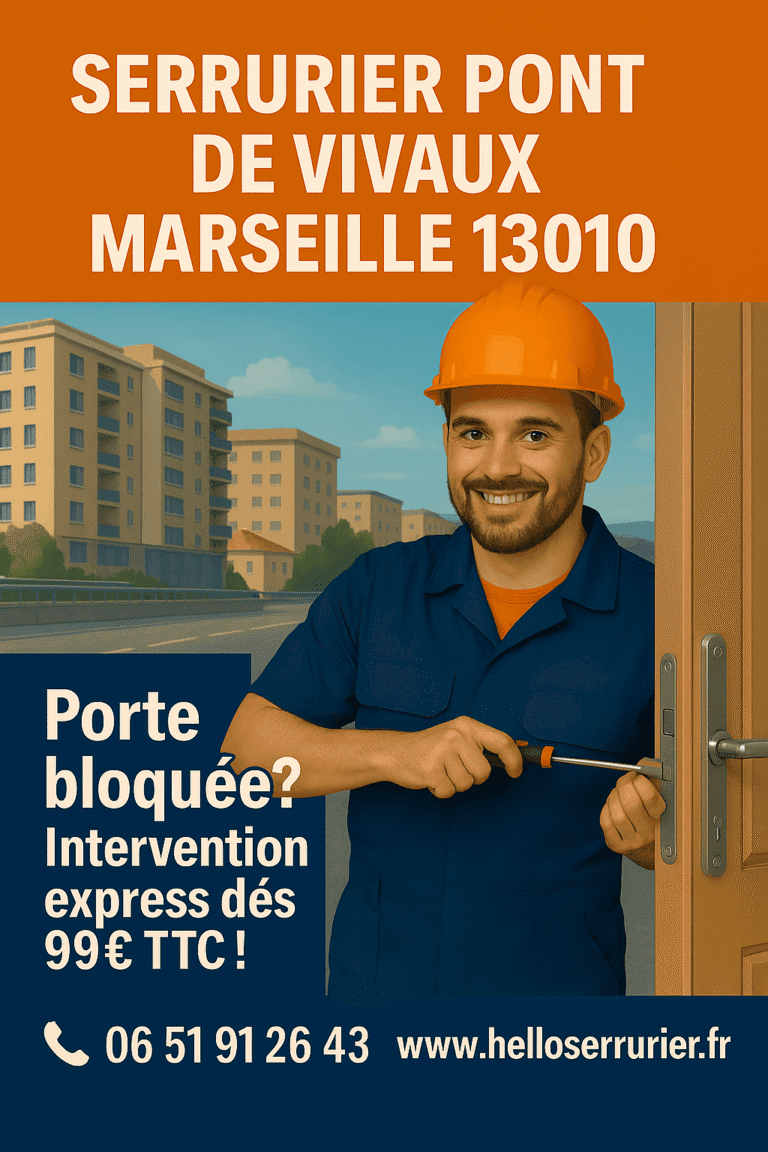 Serrurier à Pont de Vivaux Marseille intervenant pour ouverture de porte et dépannage urgent