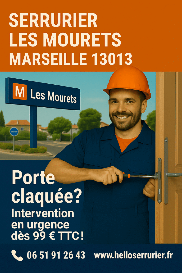Serrurier à Les Mourets 13013 – Dépannage urgent, ouverture de porte claquée et changement de serrure