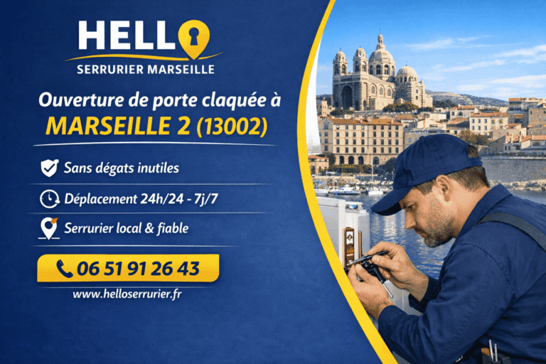 serrurier ouvrant une porte claquée à Marseille 2 13002