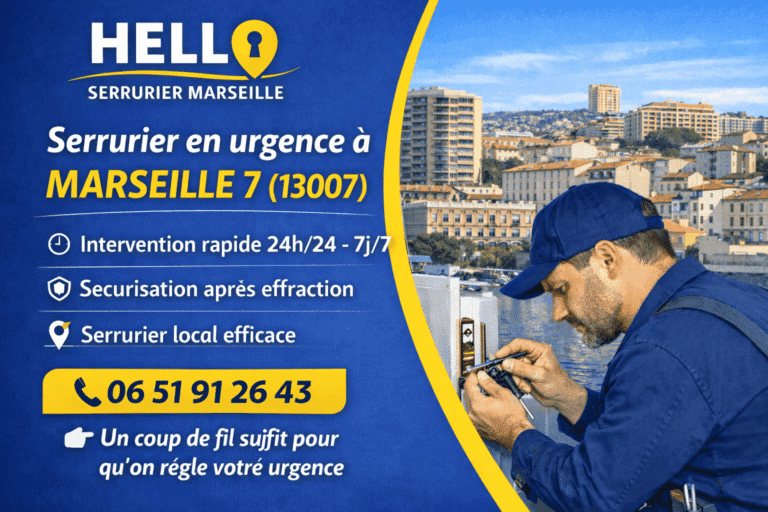 Serrurier en urgence à Marseille 7 ouvrant une porte bloquée avec intervention rapide dans le 13007